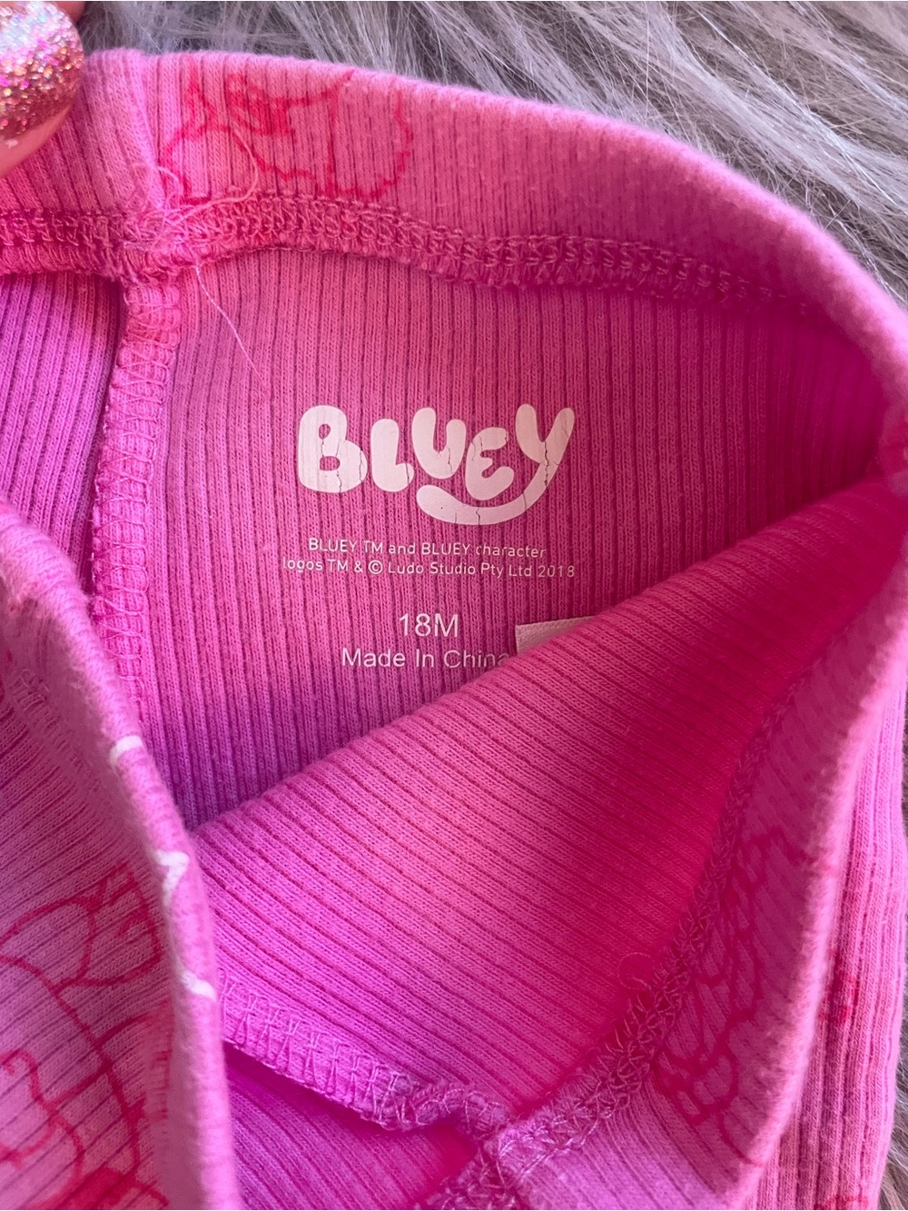 🐶Pink Ribbed Bluey Shorts - Picture 2 of 7